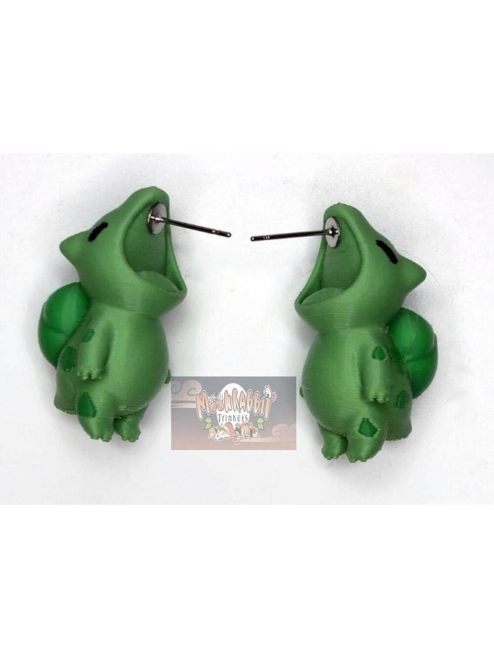 Pokemon Gift - Bulbasaur Earrings - Pokopia Gamer Gift - Gift for Her - Mom Gift